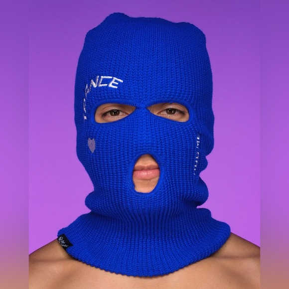 Trance hug me blue ski mask rave wonderland beanie - Picture 3 of 6
